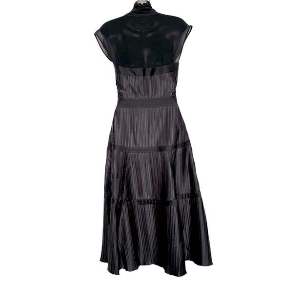 La Perla Black Silk Blend Accordion Pleated Cocktail Evening Gown Size 42 (US 6) - Picture 10 of 15